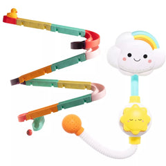 Interactive Bathtub Slide Set and Baby Shower Sprayer Toy Bundle – Fun Bath Toys for Toddlers, Educational and Durable Water Play Set