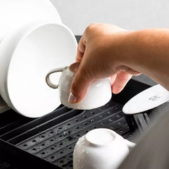 OU Kitchen Sink Organizer 3pc Set, Dish Drying Rack, Cutlery Drainer & Soap Dispenser Caddy with Sponge Holder, Countertop Dish Drainer & Strainer