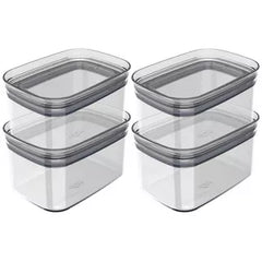 OU Airtight Food Storage Container 8pc (set of 4) BPA Free Clear Plastic Storage Container with Leak Proof Lid, Stackable Kitchen Pantry Organizer