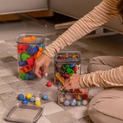 OU Airtight Food Storage Container 8pc (set of 4) BPA Free Clear Plastic Storage Container with Leak Proof Lid, Stackable Kitchen Pantry Organizer