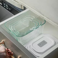 OU Glass Food Storage Container 3 Cup - Oven, Microwave, Freezer & Dishwasher Safe, Airtight Leak Proof Lid with Microwave Valve, Stackable Glass Jar