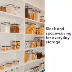 OU Airtight Food Storage Container 2.8cup, BPA Free Clear Plastic Food Storage Container with Leak Proof Lid, Stackable Kitchen Pantry Organizer