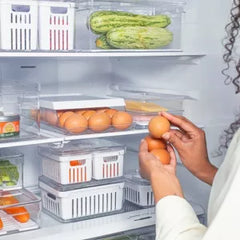 OU Egg Holder for Fridge, Rolling Egg Organizer for Refrigerator Organization, Clear Stackable Container for Kitchen Organizers and Storage, BPA Free