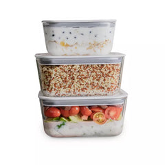 OU Glass Food Storage Container Set 10pc (set of 5) Microwave, Freezer & Dishwasher Safe, Airtight Leak Proof Lid with Microwave Valve, Stackable