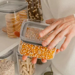 OU Airtight Food Storage Container 8pc (set of 4) BPA Free Clear Plastic Storage Container with Leak Proof Lid, Stackable Kitchen Pantry Organizer