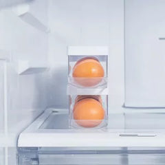 OU Egg Holder for Fridge, Rolling Egg Organizer for Refrigerator Organization, Clear Stackable Container for Kitchen Organizers and Storage, BPA Free