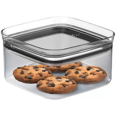 OU Airtight Food Storage Container 4.2 Cup, BPA Free, Clear Plastic Food Storage Container with Leak Proof Lid, Stackable Kitchen Organizer