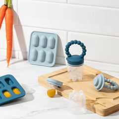 Silicone Baby Fruit Feeders and Baby Bibs Set - First Stage Baby Must-Haves, Gum-Friendly, BPA-Free, Easy to Clean Feeding Accessories for Infants