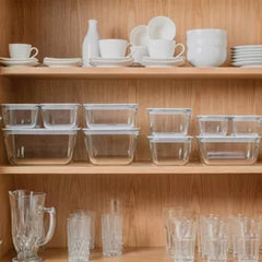 OU Glass Food Storage Container 3 Cup - Oven, Microwave, Freezer & Dishwasher Safe, Airtight Leak Proof Lid with Microwave Valve, Stackable Glass Jar