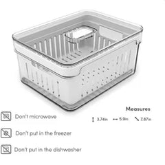 OU Fridge Organizer Bins with Vented Lid, Clear Stackable Refrigerator Storage Container, Produce Kitchen Storage Bin, BPA Free, 4 Pack