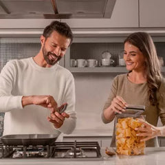 OU Airtight Food Storage Container 8pc (set of 4) BPA Free Clear Plastic Storage Container with Leak Proof Lid, Stackable Kitchen Pantry Organizer