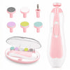 Baby Electric Nail Trimmer Kit with Light, Quiet Operation, 6 Interchangeable Heads for Gentle Precise Baby Nail Care and Polishing Baby Nail Trimmer