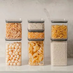 OU Airtight Food Storage Container 3.7qt, BPA Free Clear Plastic Food Storage Container with Leak Proof Lid, Stackable Kitchen Pantry Organizer