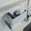 OU Kitchen Sink Organizer Set, Compact Wall Mounted Sink Organizer Caddy with Removable Sponge Tray & Ergonomic Scrub Brush, Versatile Kitchen Storage