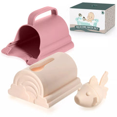 Bath Spout Cover & Baby Bath Rinse Cup Set- Soft Silicone Bathtub Faucet Safety Guard for Kids & Baby Bath Rinse Cup, 100% Food Grade Silicone