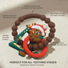 Silicone Christmas Teether Ring Toy for Baby, BPA Free Soothing Teething Relief Toy for Infant & Toddlers 0-18 Months, Perfect Christmas Gift for Baby