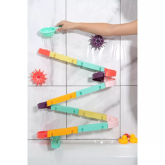 Interactive Bathtub Slide Set with Rubber Ducks and Ball – Toddler Bath Toys, Puzzle Slide Bath Toy for Kids, Fun Water Slide Bath Toy