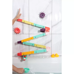 Interactive Bathtub Slide Set with Rubber Ducks and Ball – Toddler Bath Toys, Puzzle Slide Bath Toy for Kids, Fun Water Slide Bath Toy