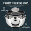 5-Piece Stainless Steel Mixing Bowls with Grater, Durable Nonslip Nesting Mixing Bowl Set with Lids, Rust Proof Kitchen Bowls for Cooking and Storage