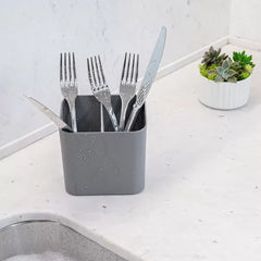 OU Kitchen Sink Organizer 3pc Set, Dish Drying Rack, Cutlery Drainer & Soap Dispenser Caddy with Sponge Holder, Countertop Dish Drainer & Strainer