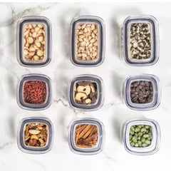 OU Airtight Food Storage Container 24pc (set of 12) BPA Free Clear Plastic Storage Container with Leak Proof Lid, Stackable Kitchen Pantry Organizer