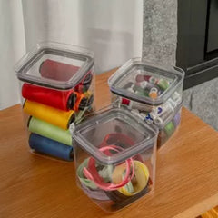 OU Airtight Food Storage Container 8pc (set of 4) BPA Free Clear Plastic Storage Container with Leak Proof Lid, Stackable Kitchen Pantry Organizer