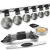 Stainless Steel Measuring Cups and Spoons Set, 16Pc Magnetic Nesting Measuring Cup and Spoon with Easy to Read Markings, Heavy duty, Dishwasher Safe