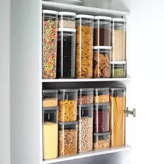 OU Airtight Food Storage Container 2.1qt, BPA Free Clear Plastic Food Storage Container with Leak Proof Lid, Stackable Kitchen Pantry Organizer