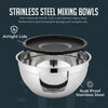 Stainless Steel Mixing Bowls with Lids, Set of 3 Durable Rust Resistant for Nonslip Nesting Mixing Bowl Set for Cooking, Baking, Meal Prep and Storage
