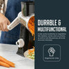 Rotary Cheese Grater with Handle, Manual Cheese Shredder Strong Suction Base. Kitchen Mandoline Vegetable Slicer. Grater for Fruit, Vegetables, Nuts