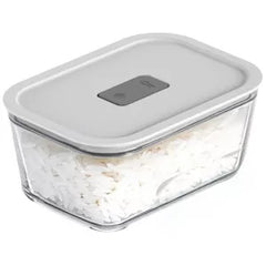OU Glass Food Storage Container 5 Cup - Oven, Microwave, Freezer & Dishwasher Safe, Airtight Leak Proof Lid with Microwave Valve, Stackable Glass Jar