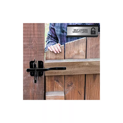 Automatic self Locking gate Latch for Wooden Fence, gate, Door, Metal Gravity Lever