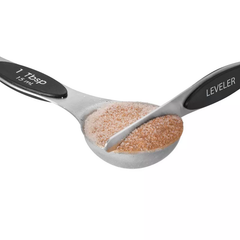 Magnetic Measuring Spoons - Dual Sided Stainless Steel Kitchen Spoon Set for Chef and Baking - Metal Spice Container Utensils for Cooking