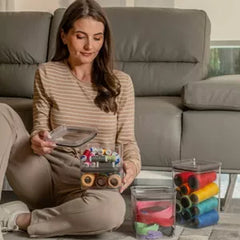 OU Airtight Food Storage Container 8pc (set of 4) BPA Free Clear Plastic Storage Container with Leak Proof Lid, Stackable Kitchen Pantry Organizer