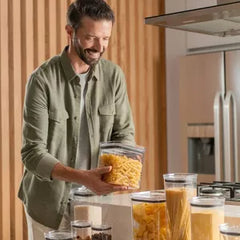 OU Airtight Food Storage Container 24pc (set of 12) BPA Free Clear Plastic Storage Container with Leak Proof Lid, Stackable Kitchen Pantry Organizer