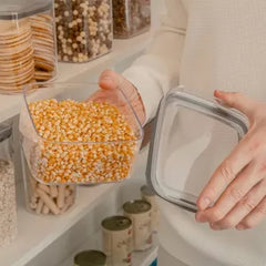 OU Airtight Food Storage Container 4.2 Cup, BPA Free, Clear Plastic Food Storage Container with Leak Proof Lid, Stackable Kitchen Organizer