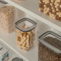 OU Airtight Food Storage Container 8pc (set of 4) BPA Free Clear Plastic Storage Container with Leak Proof Lid, Stackable Kitchen Pantry Organizer