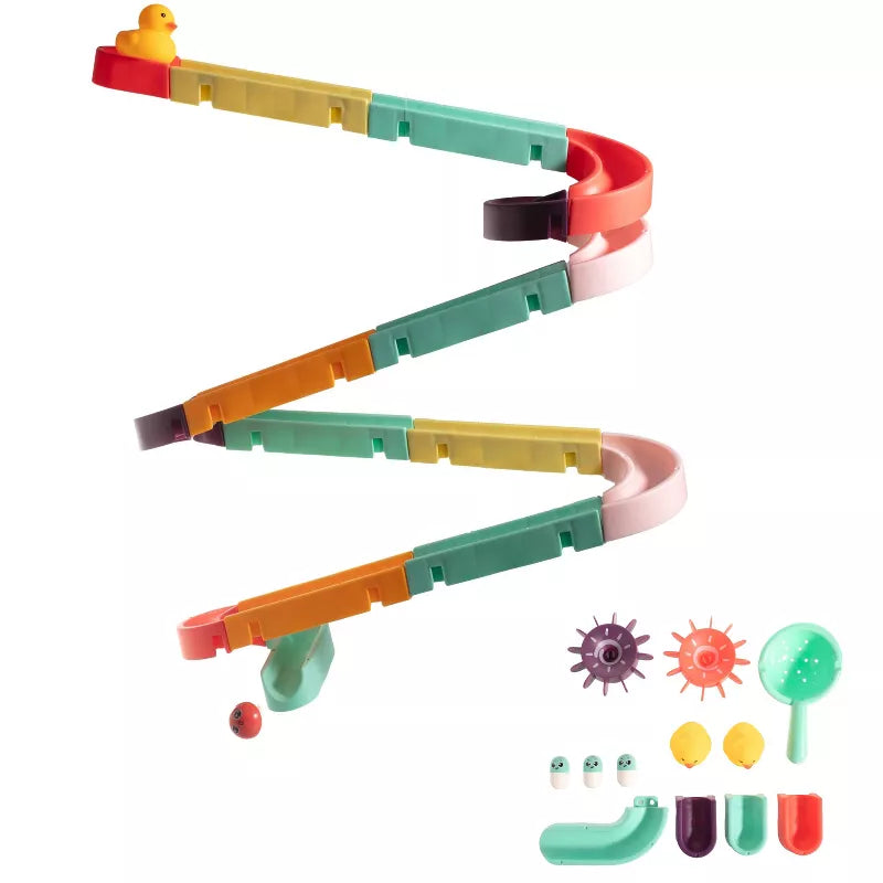 Interactive Bathtub Slide Set and Baby Shower Sprayer Toy Bundle – Fun Bath Toys for Toddlers, Educational and Durable Water Play Set