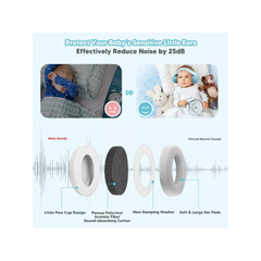 Baby Earmuffs for Noise Cancelling, Super Lightweight Ultra Soft to Prevent Irritation Baby Ear Protection, Headphones for Babies with Travel Bag