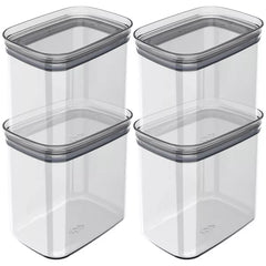 OU Airtight Food Storage Container 8pc (set of 4) BPA Free Clear Plastic Storage Container with Leak Proof Lid, Stackable Kitchen Pantry Organizer