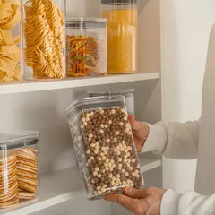 OU Airtight Food Storage Container 3.7qt, BPA Free Clear Plastic Food Storage Container with Leak Proof Lid, Stackable Kitchen Pantry Organizer