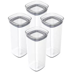 OU Airtight Food Storage Container 8pc (set of 4) BPA Free Clear Plastic Storage Container with Leak Proof Lid, Stackable Kitchen Pantry Organizer