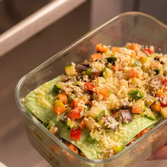 OU Glass Food Storage Container Set 36pc (set of 18) Microwave, Freezer & Dishwasher Safe, Airtight Leak Proof Lid with Microwave Valve, Stackable