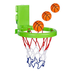 Basketball Hoop Playset with Suction Cups & Tying Straps, 2 in 1 Mini Basketball Hoop for Bathtub & Door with 3 Soft Balls for Toddlers 1-3