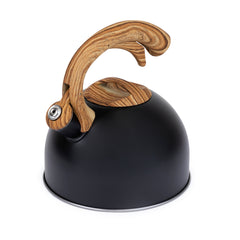 Elle Decor 3-Quart Black Tea Kettle with Wood Handle