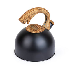Elle Decor 3-Quart Black Tea Kettle with Wood Handle