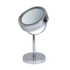 Elle Vanity Mirror with LED Lights 1x & 3x Magnification, Double-Sided LED Lighting Chrome Finish, Battery Operated 5.75-Inch Diameter