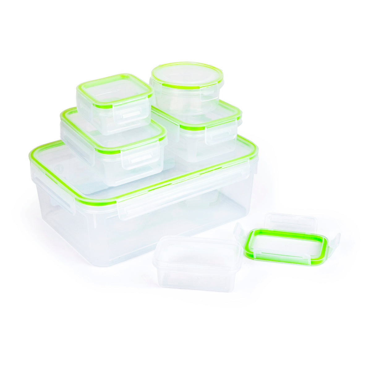 Click Fasten Food Containers 12-Piece Food Storage Container Set Click-and-Lock Containers BPA-Free ...