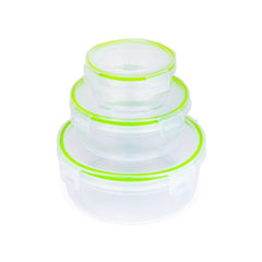 6-Piece Round Food Storage Container Set Click-and-Lock Containers w/Lids BPA-Free Microwave Freezer Dishwasher Safe