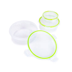 6-Piece Round Food Storage Container Set Click-and-Lock Containers w/Lids BPA-Free Microwave Freezer Dishwasher Safe